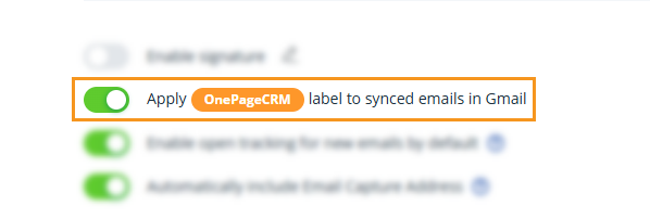 Email sync | Configuration tab | label stored emails in your email client