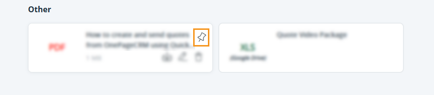 pin files on the CRM document page