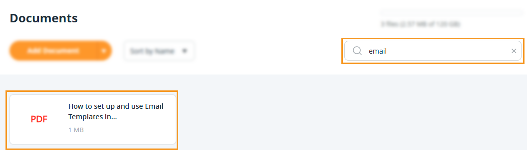 search for files inside your crm