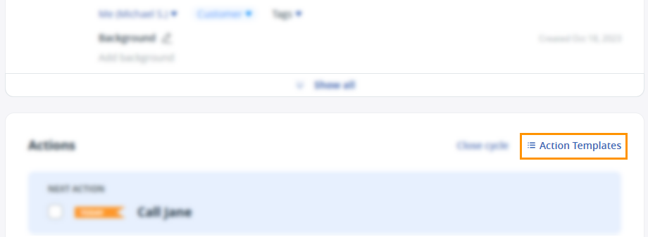 Contact profile | Action Templates