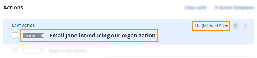 Contact profile | Reassign action