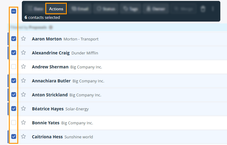 Action Stream | Assign actions in bulk