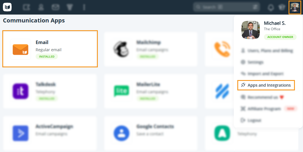 Apps and Integrations | Communication Apps | Email