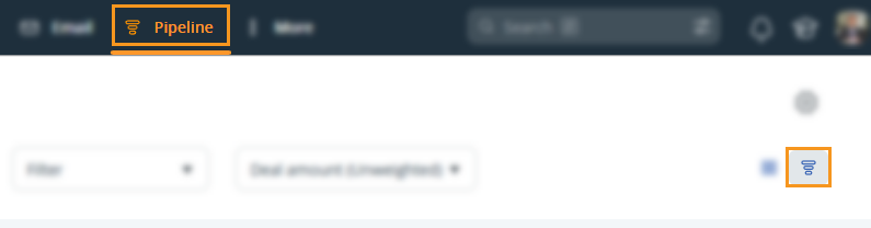 Pipeline page | Forecast view icon (top right hand corner)