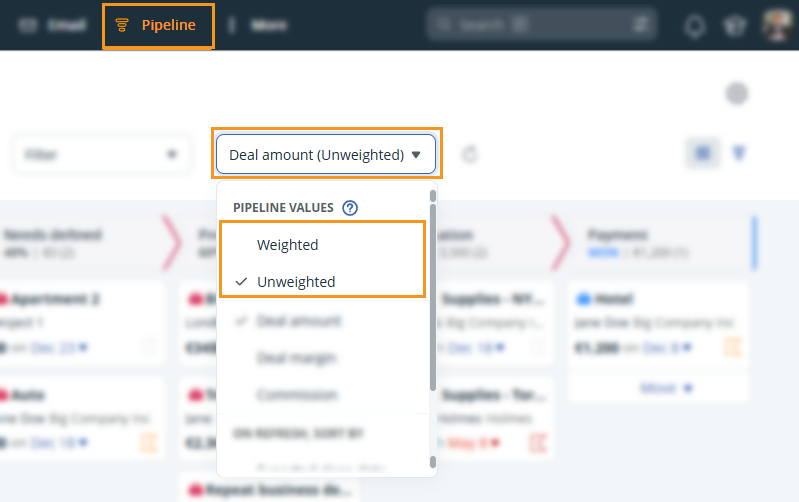 Pipeline Values l Weighted & Unweighted