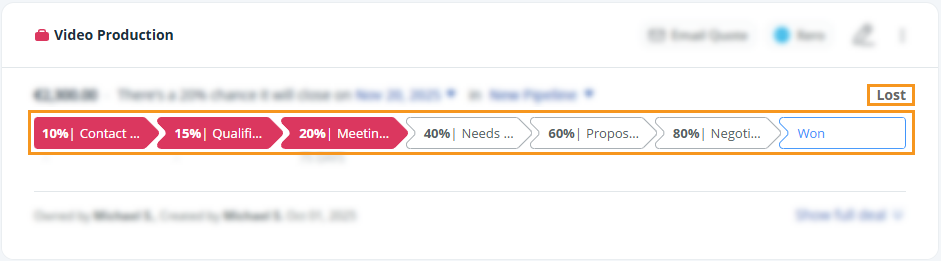 Move deal to another Deal stage