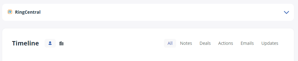 Click on the RingCentral widget to expand it.
