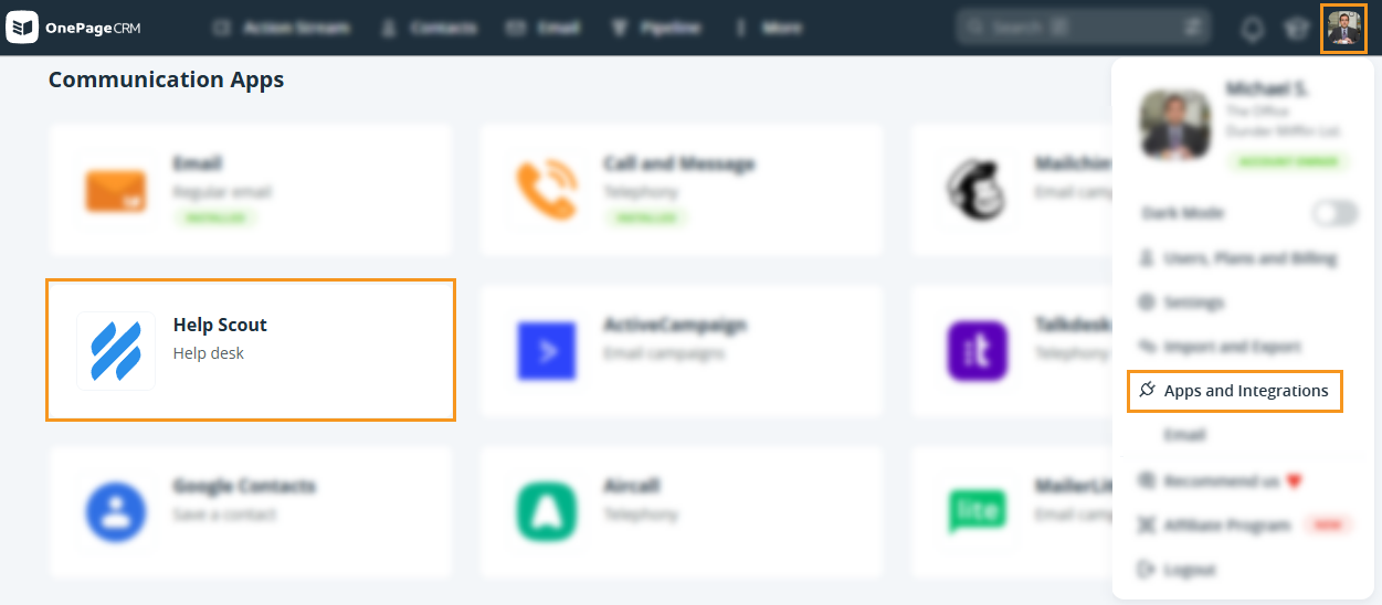 Apps and Integration page l Help Scout
