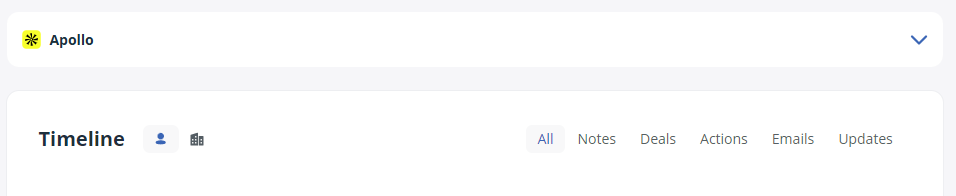 Click on the Apollo widget to expand it.