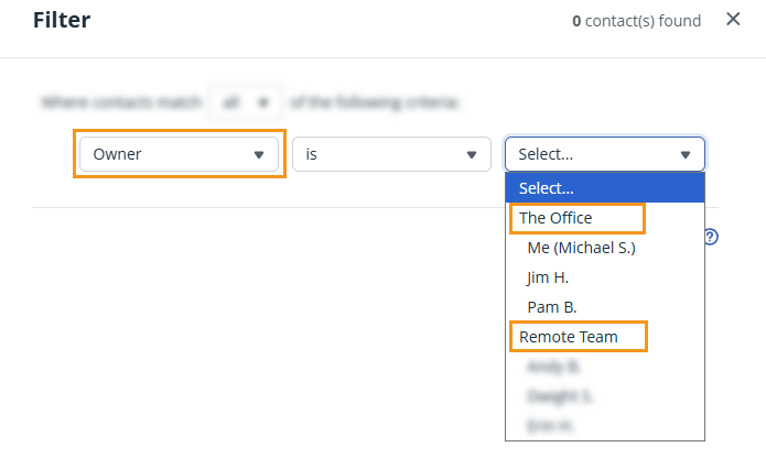 Filter by User group