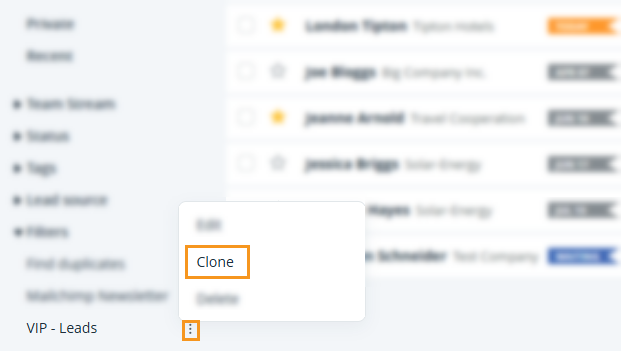 Clone saved filters