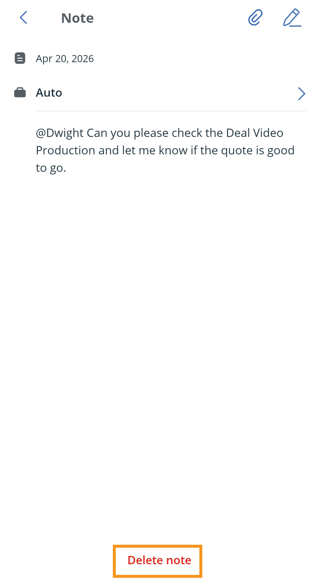 Android Mobile app | Delete note
