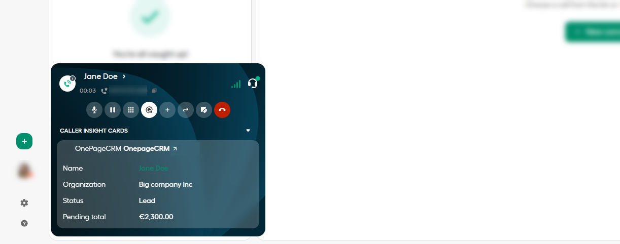 Aircall | Workspace | Caller insights expanded