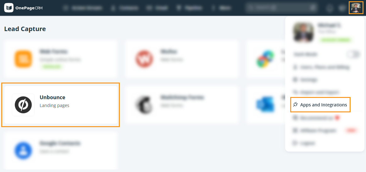 Apps and Integration page l Unbounce