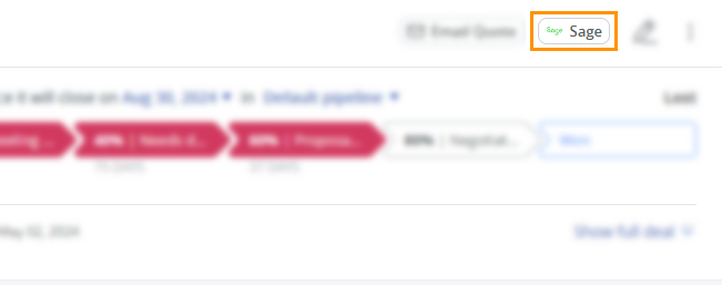 Contact page | Deal | Sage button