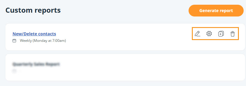 Custom Reports | Edit, modify, clone, delete