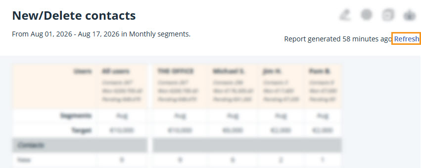 Custom Reports | Refresh report