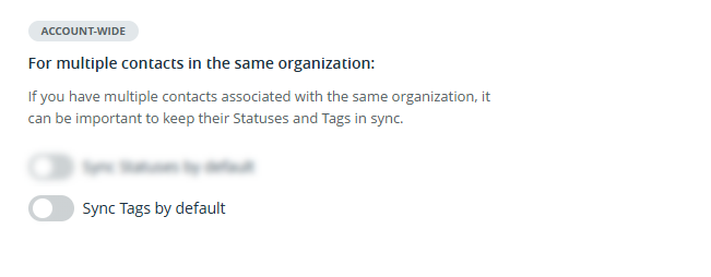 Settings | Contact Preferences | For multiple contacts in the same organization