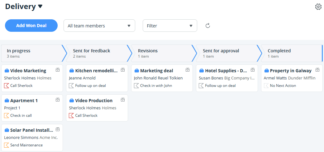 OnePageCRM | Delivery Pipeline