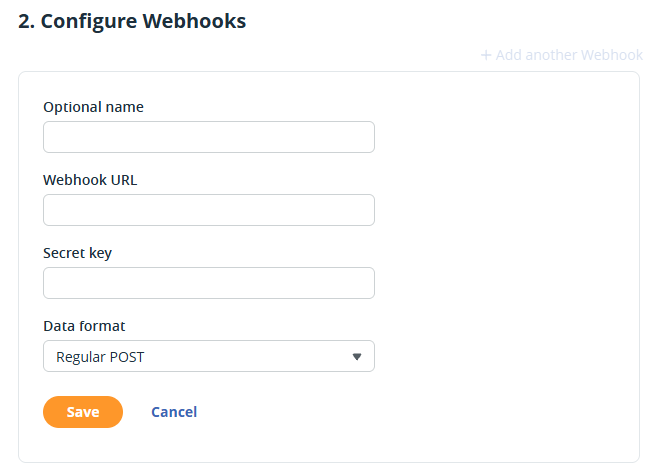 Webhooks | 2. Configure webhook