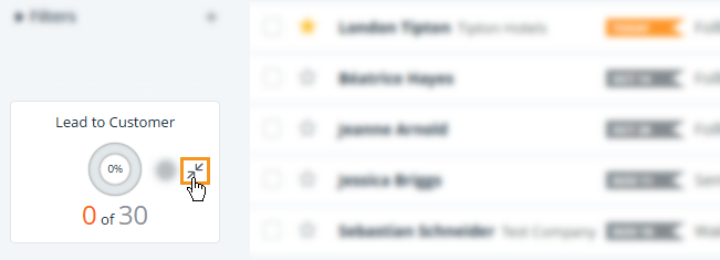 Action Stream | Motivational Target Widget | Minimize icon