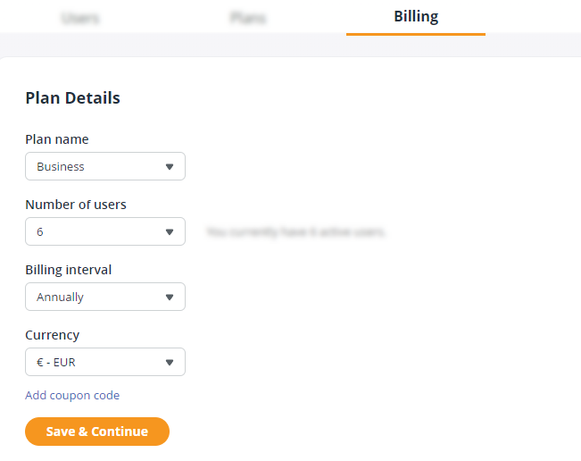 Users, Plans and Billing | Plan Details