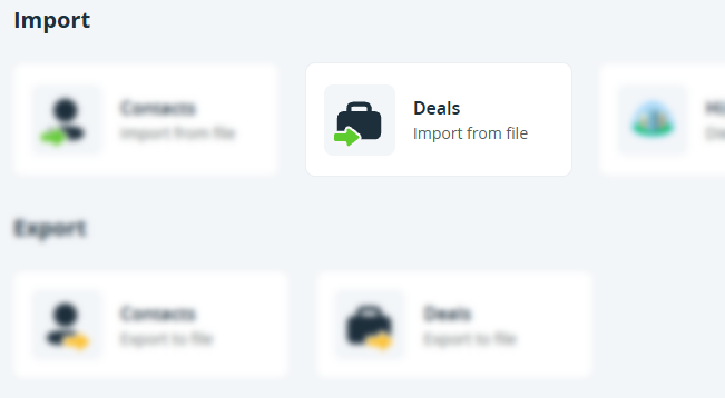 Import and Export | Deals | Import from file