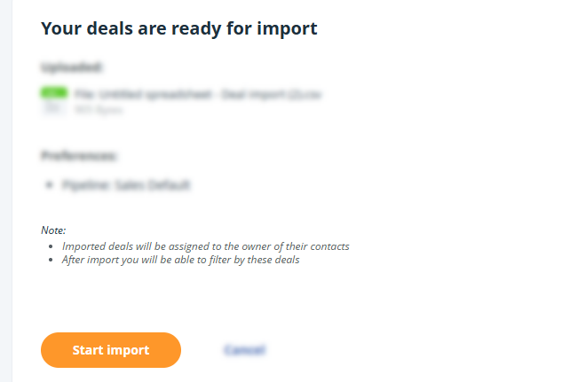 Import Deals | Start import