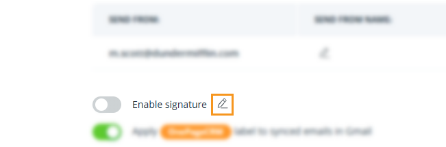 Email sync | Edit email signature
