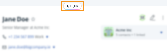 Contact page | TL;DR button