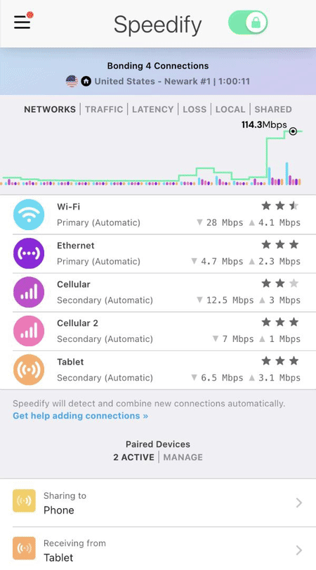 Speedify Pair and Share pairing flow on Android