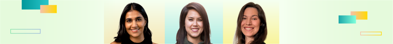 Banner of 3 Charitable Impact team member headshots