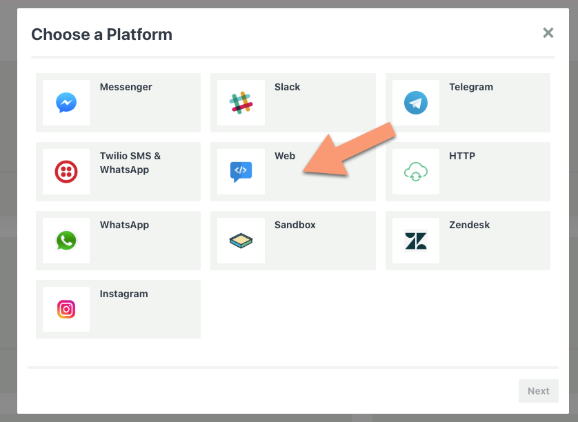 Creating a new Web bot