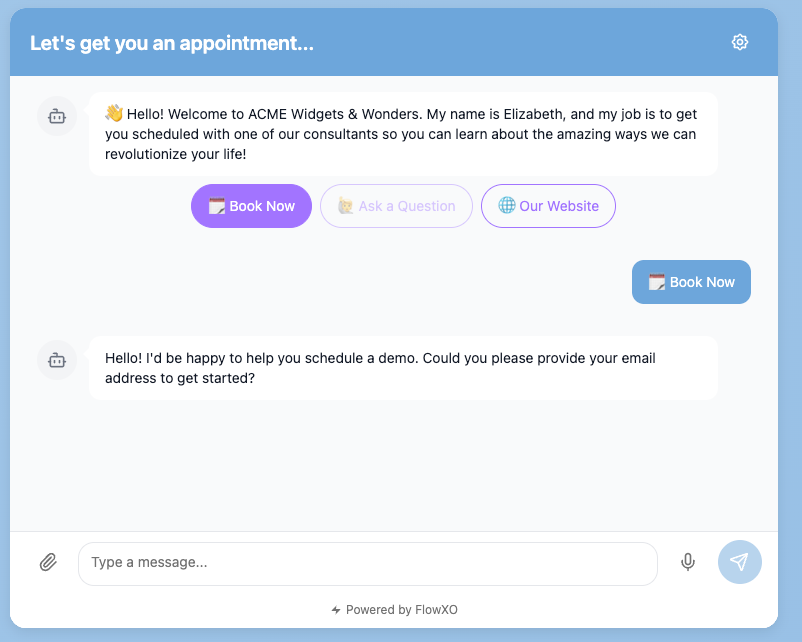 Web messenger in action