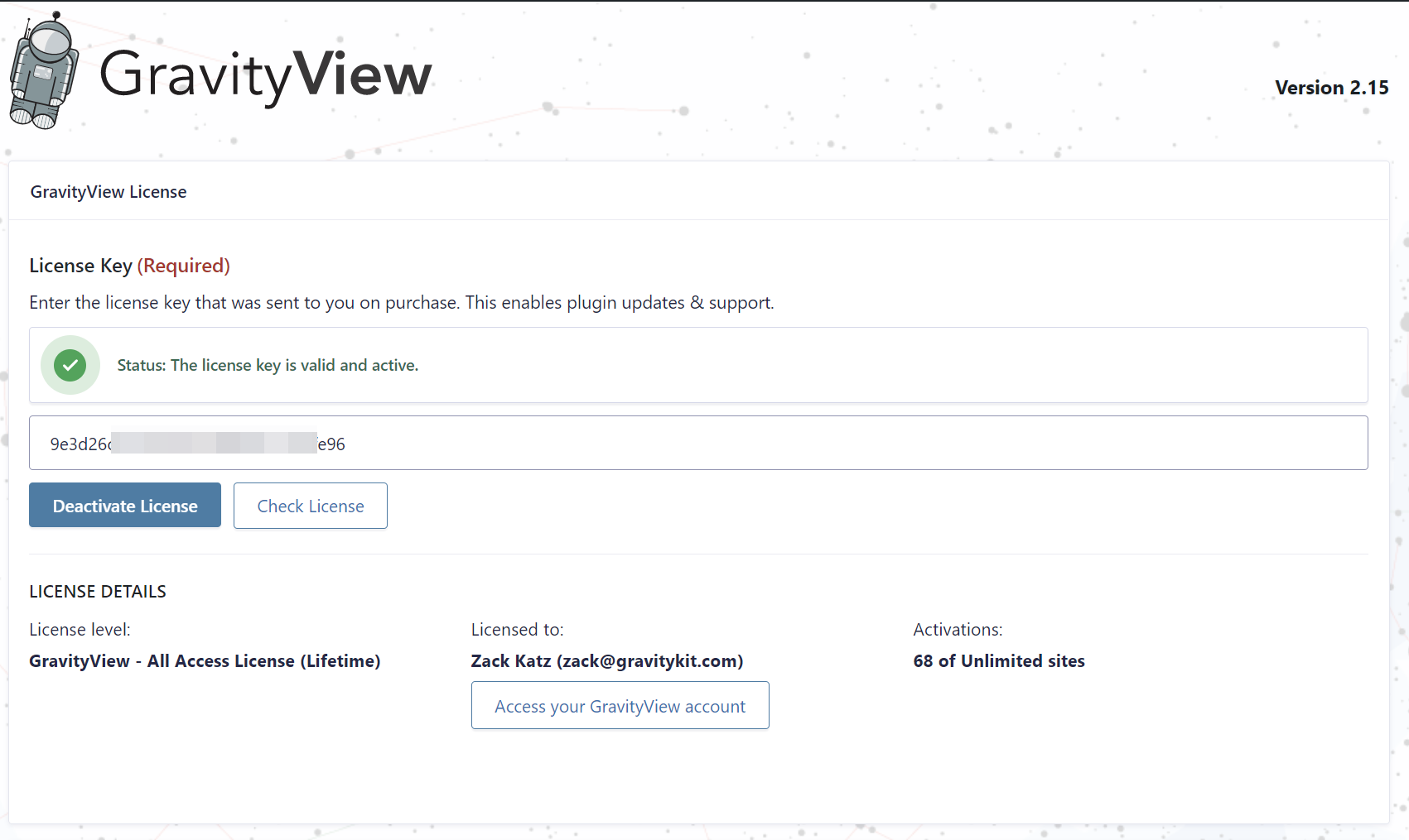 Screenshot of GravityView's Settings page