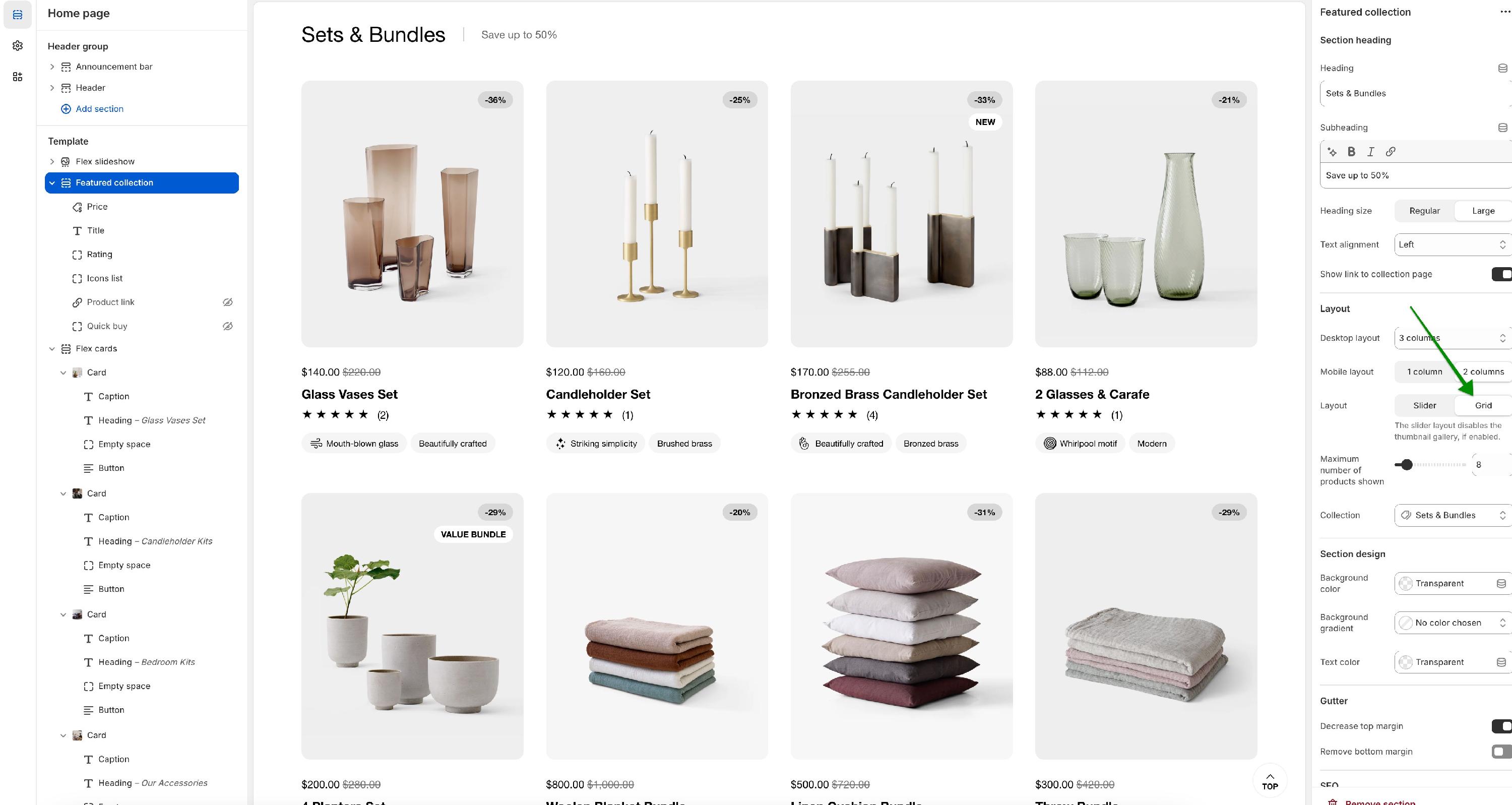 Featured collection - grid layout