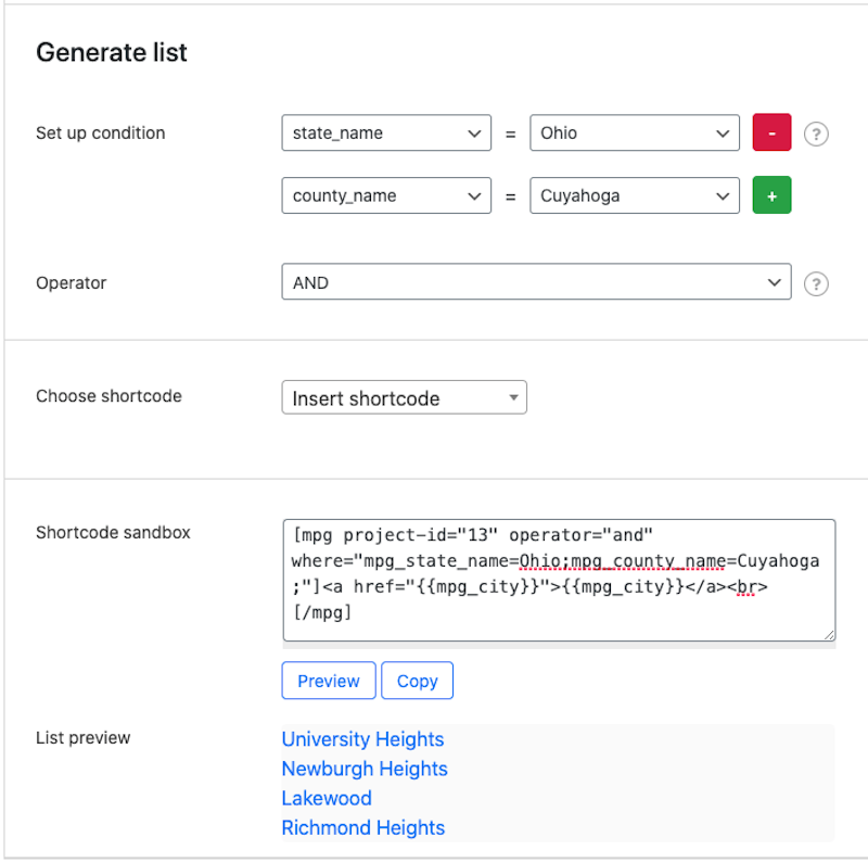 Generate list