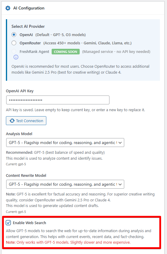 How to enable web search