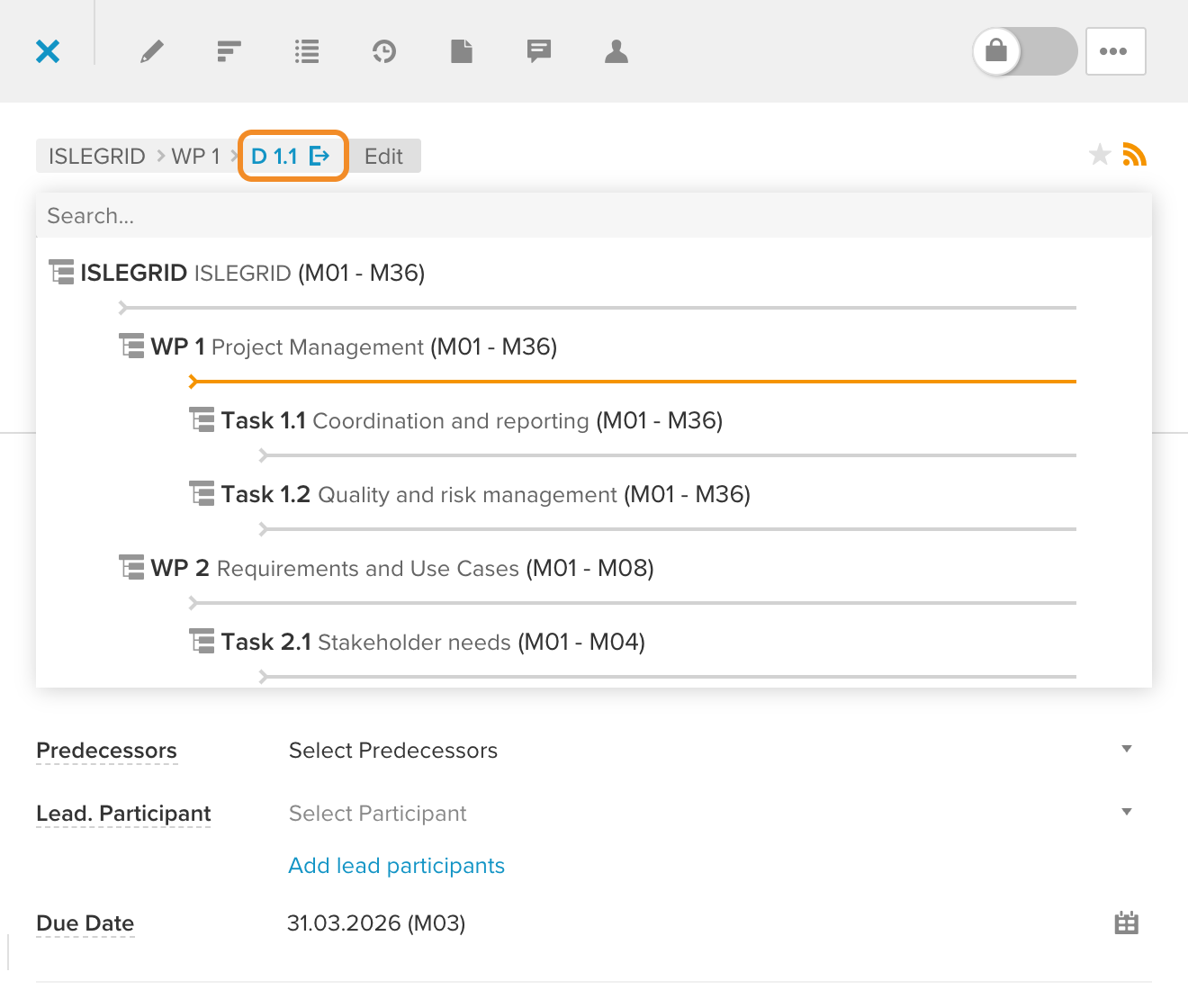 Ereignis verschieben: Positionsliste aus dem Pfad der Sidebar