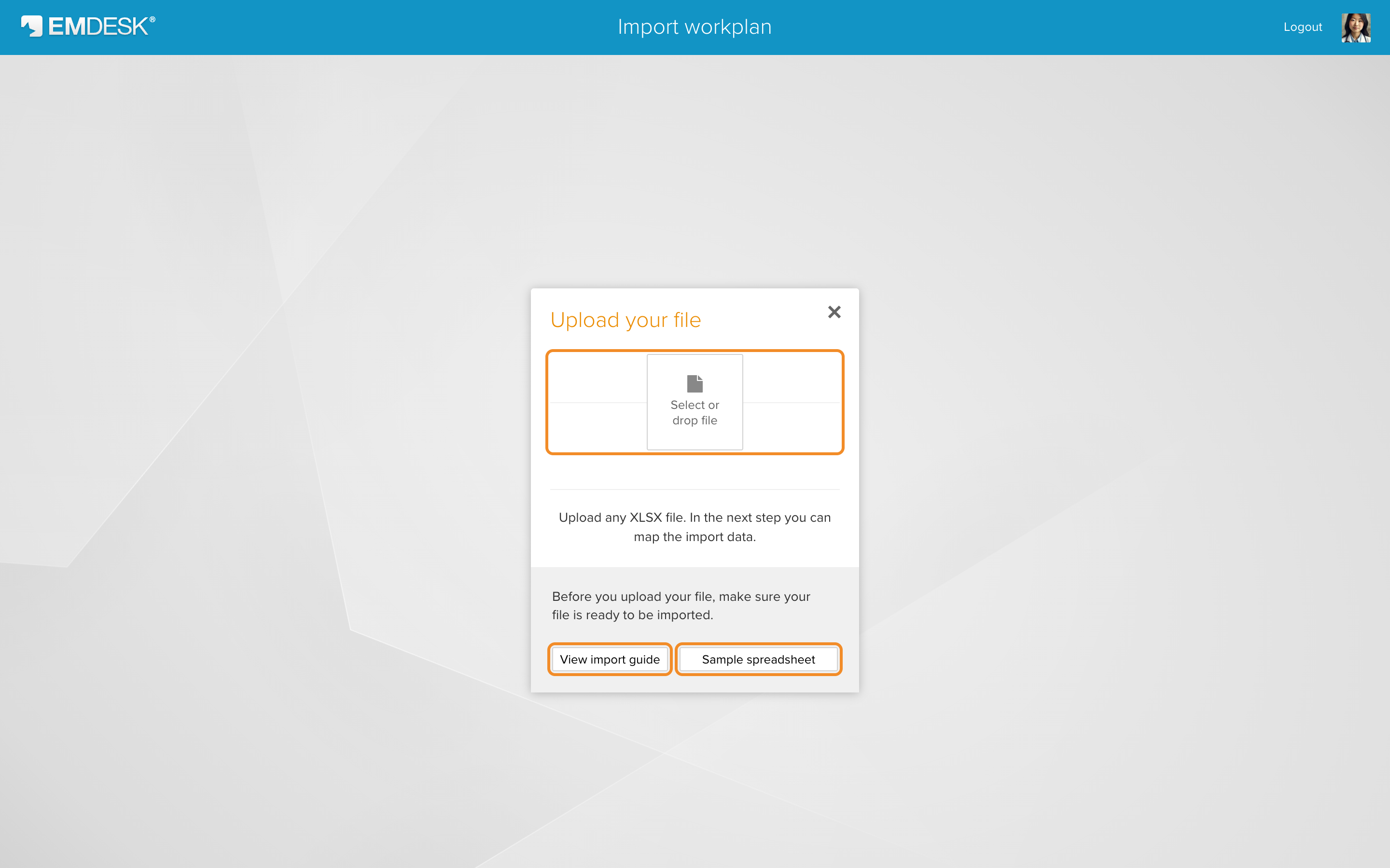 Upload your file