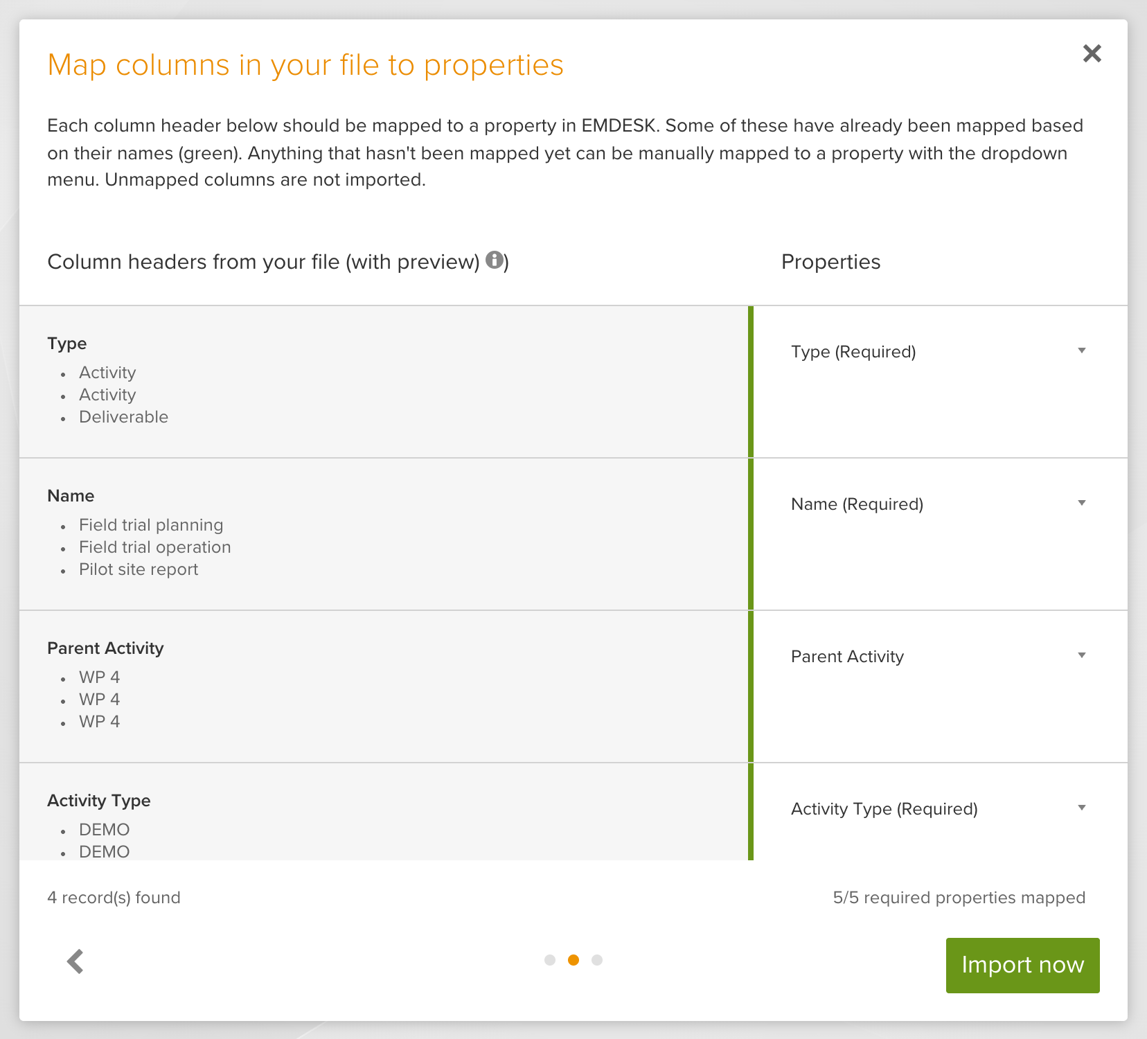 Mapping columns to properties