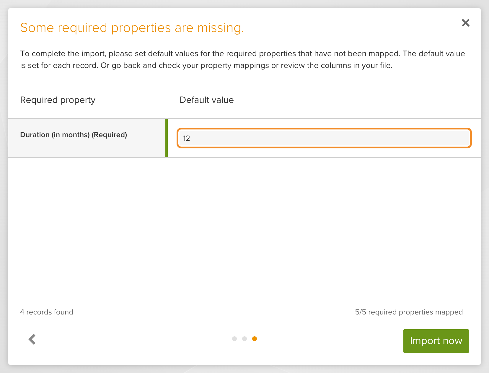 Default value for a missing required property