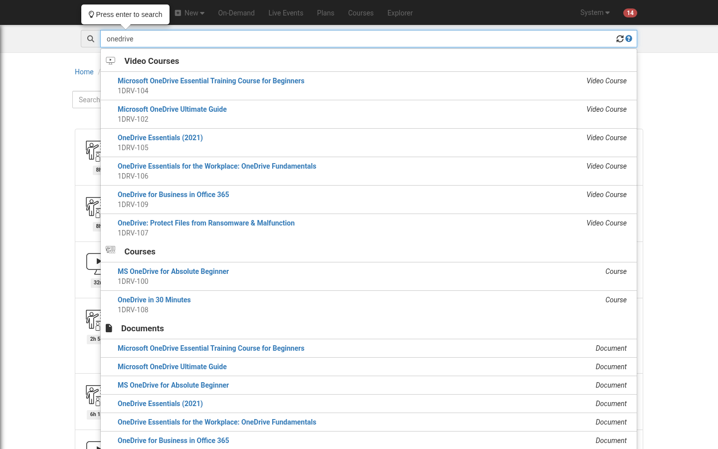 Search, current design