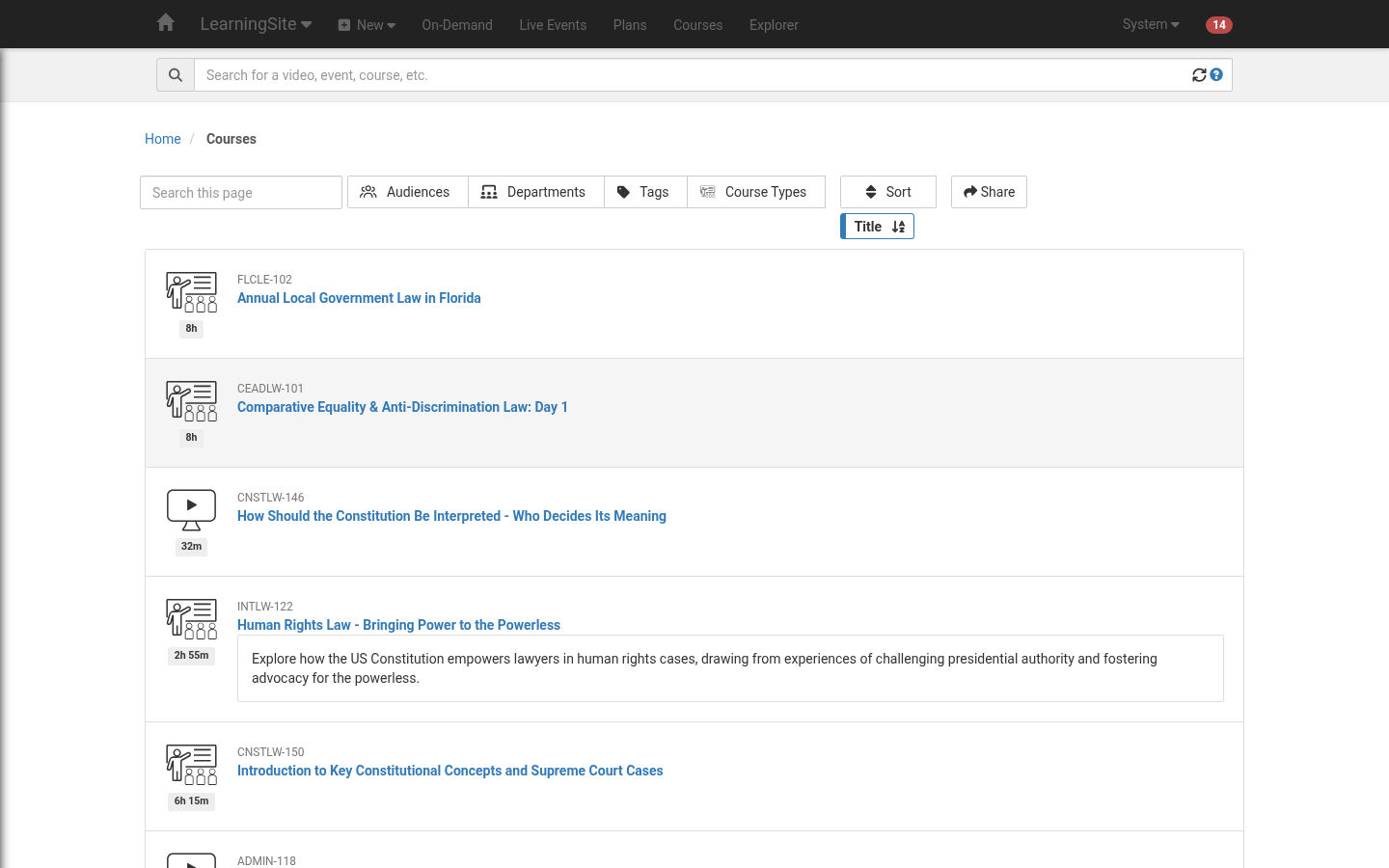Courses, current design
