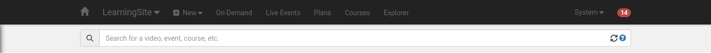 Today's top bar: menu items, a New menu, the name menu and a to-do count, with the search box on its own row below