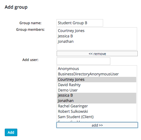 Adding users to the group - Customer Portal WordPress