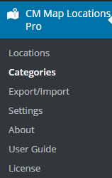 Managing categories - Google Maps WordPress Plugin