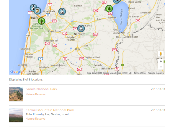 Index page example - Maps Plugin