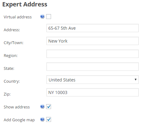 Expert address settings - WordPress Members Directory