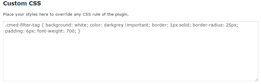 Custom CSS box - WordPress Plugin for Member Directory